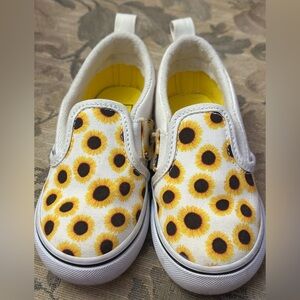 Vans Sunflower NEVER WORN Toddler Slip On Shoes